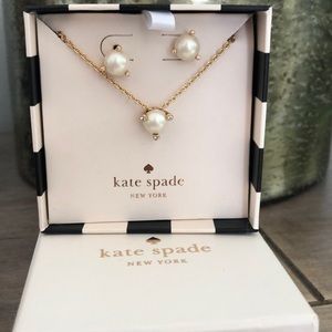 Kate Spade Pearl Earrings & Necklace Set NIB